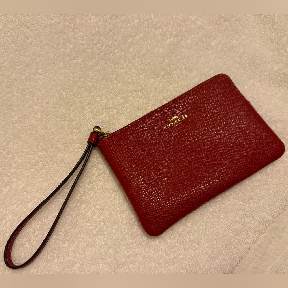 Coach New York red wristlet wallet